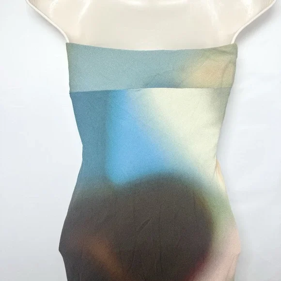 Reformation Joana Midi Tube Dress In‎ Blur Size XS Strapless Bias Cut - Picture 6 of 14